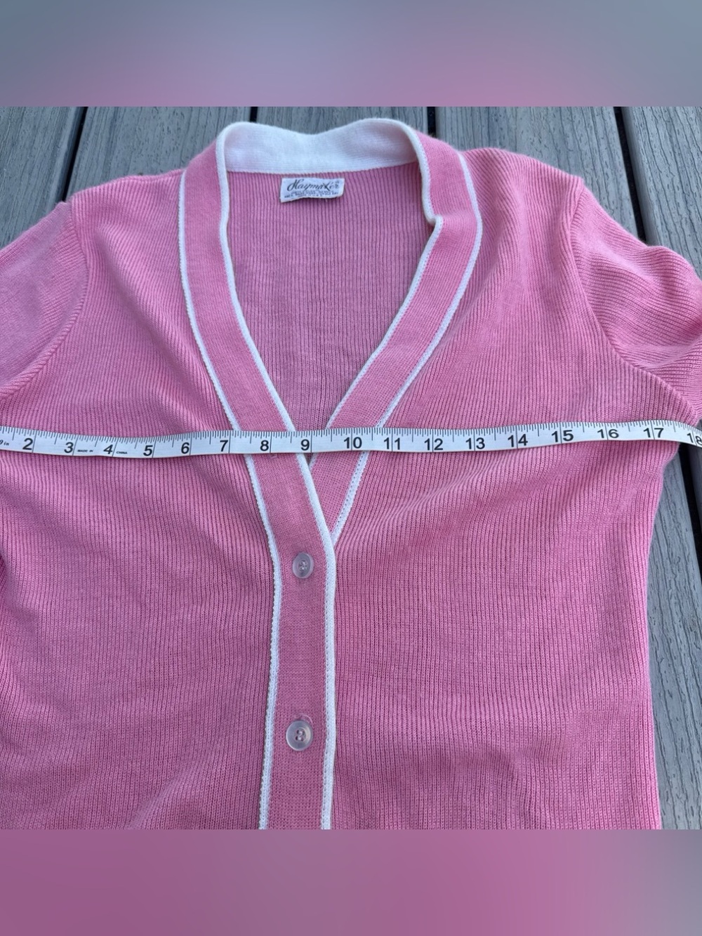 Vintage Lacoste Pink Button-Front Cardigan Sweater Small - Picture 4 of 6
